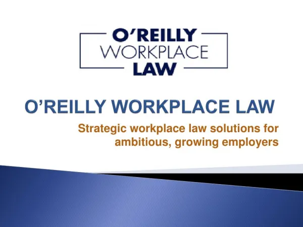 Specialist Employment Law - Oreilly workplace law