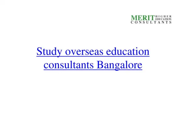 Study overseas consultants Bangalore