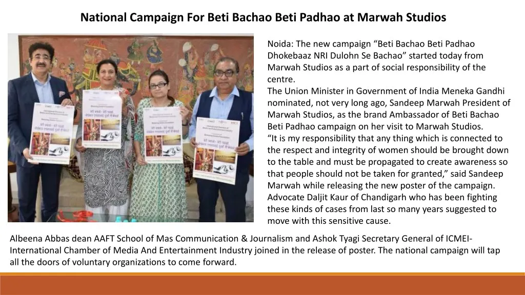 national campaign for beti bachao beti padhao