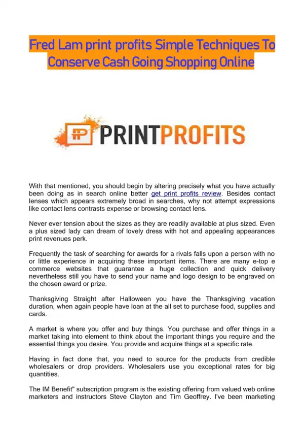 Best Print Profits E-commerce Tips