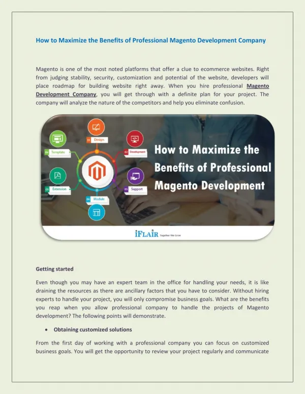How to Maximize the Benefits of Professional Magento Development Company