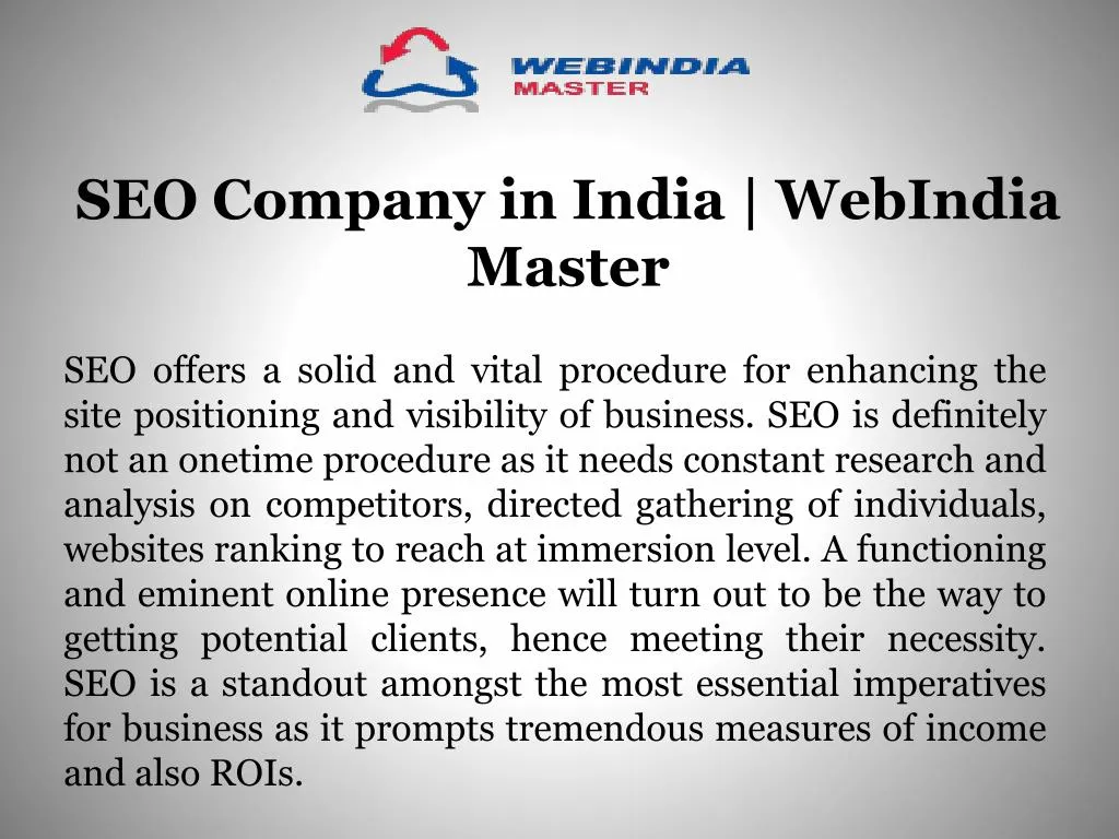 seo company in india webindia master