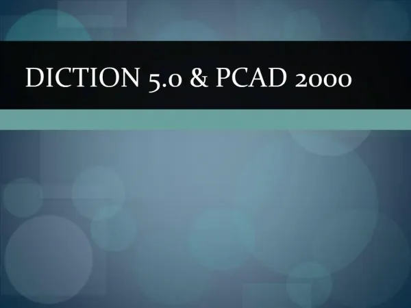 DICTION 5.0 PCAD 2000