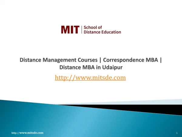 Distance Management Courses | Correspondence MBA | Distance MBA in Udaipur
