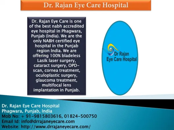 Dr. Rajan Eye Hospital in Punjab, India