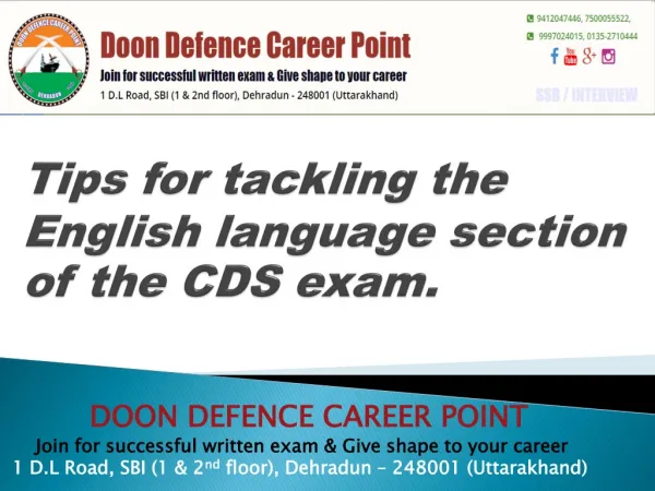 Tips for tackling the English language section of the CDS exam.