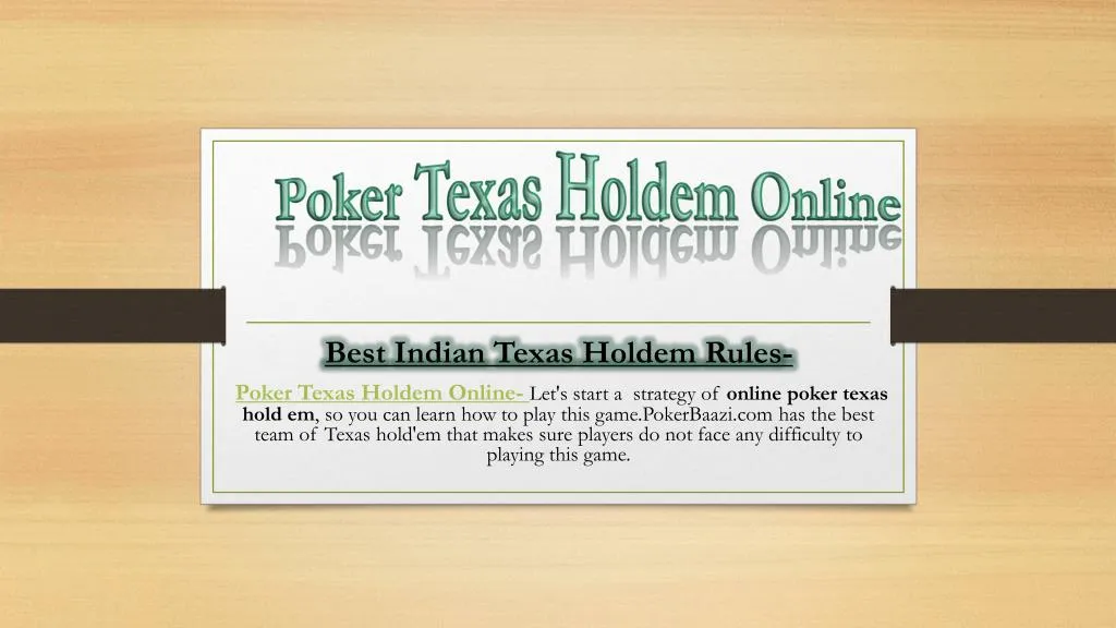poker texas holdem online