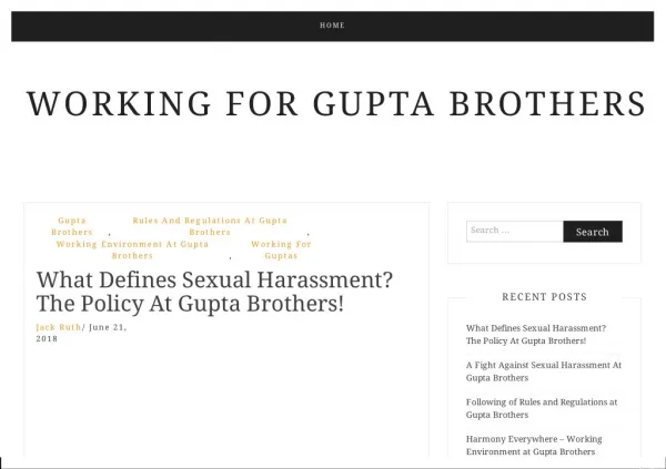 What Defines Sexual Harassment? The Policy At Gupta Brothers!