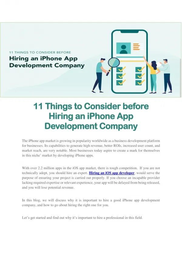 11 Things to Consider Before Hiring an iPhone App Development Company