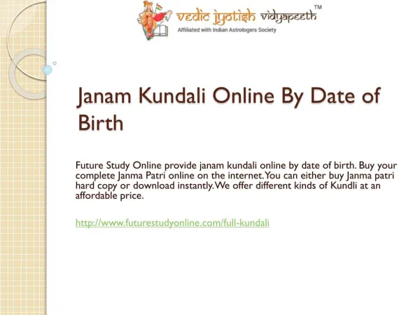 Janam kundali online by date of birth