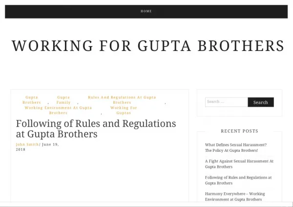 Following of Rules and Regulations at Gupta Brothers