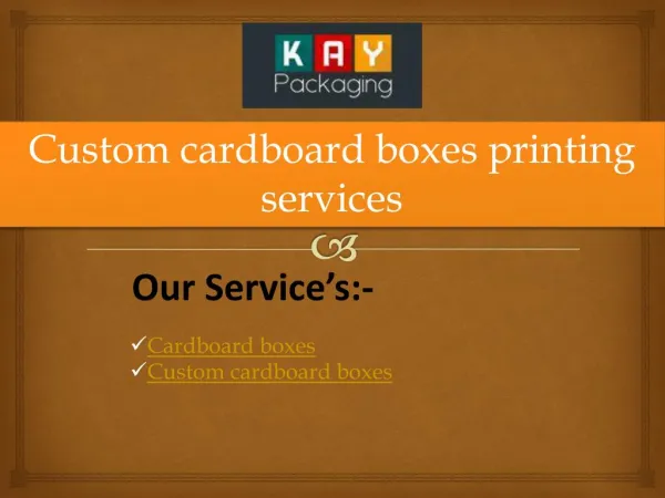 Custom cardboard boxes printing services