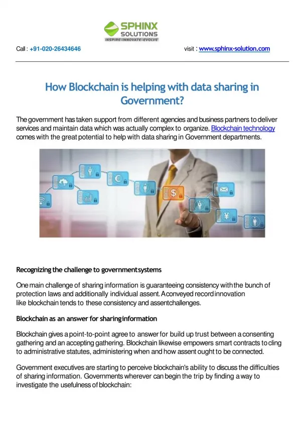 How Blockchain is helping with data sharing in Government?