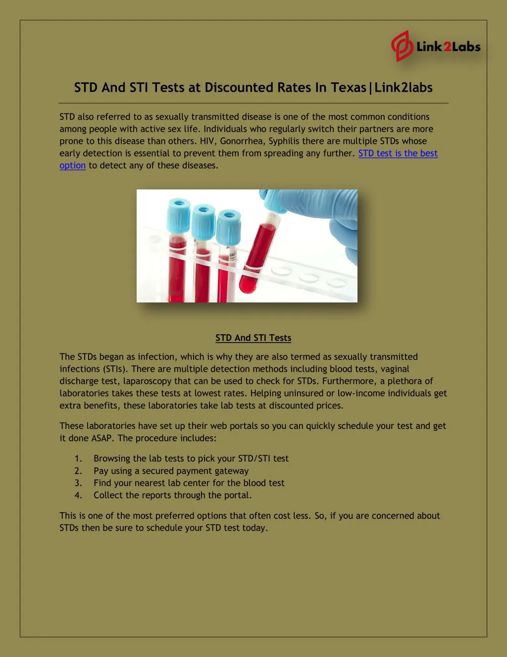 std and sti tests at discounted rates in texas