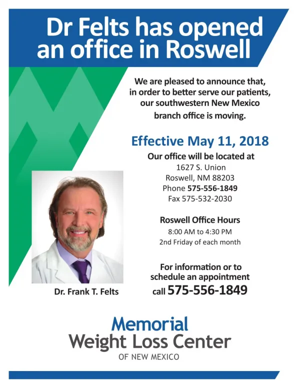 Dr. Felts has openedÂ  an office in Roswell