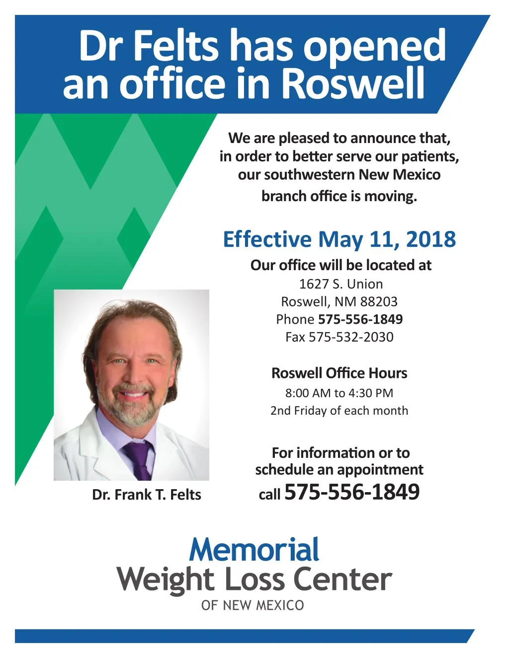 dr felts has opened an office in roswell