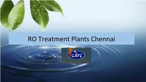 RO Treatment Plants Chennai