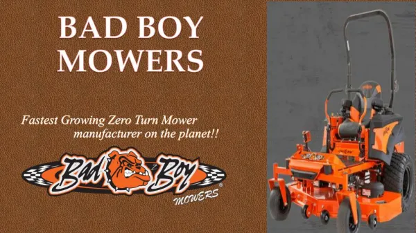 Best Commercial Lawn Mower from Bad Boy Mowers