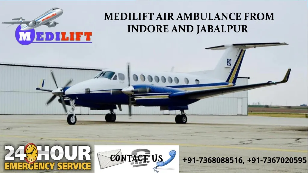 medilift air ambulance from indore and jabalpur