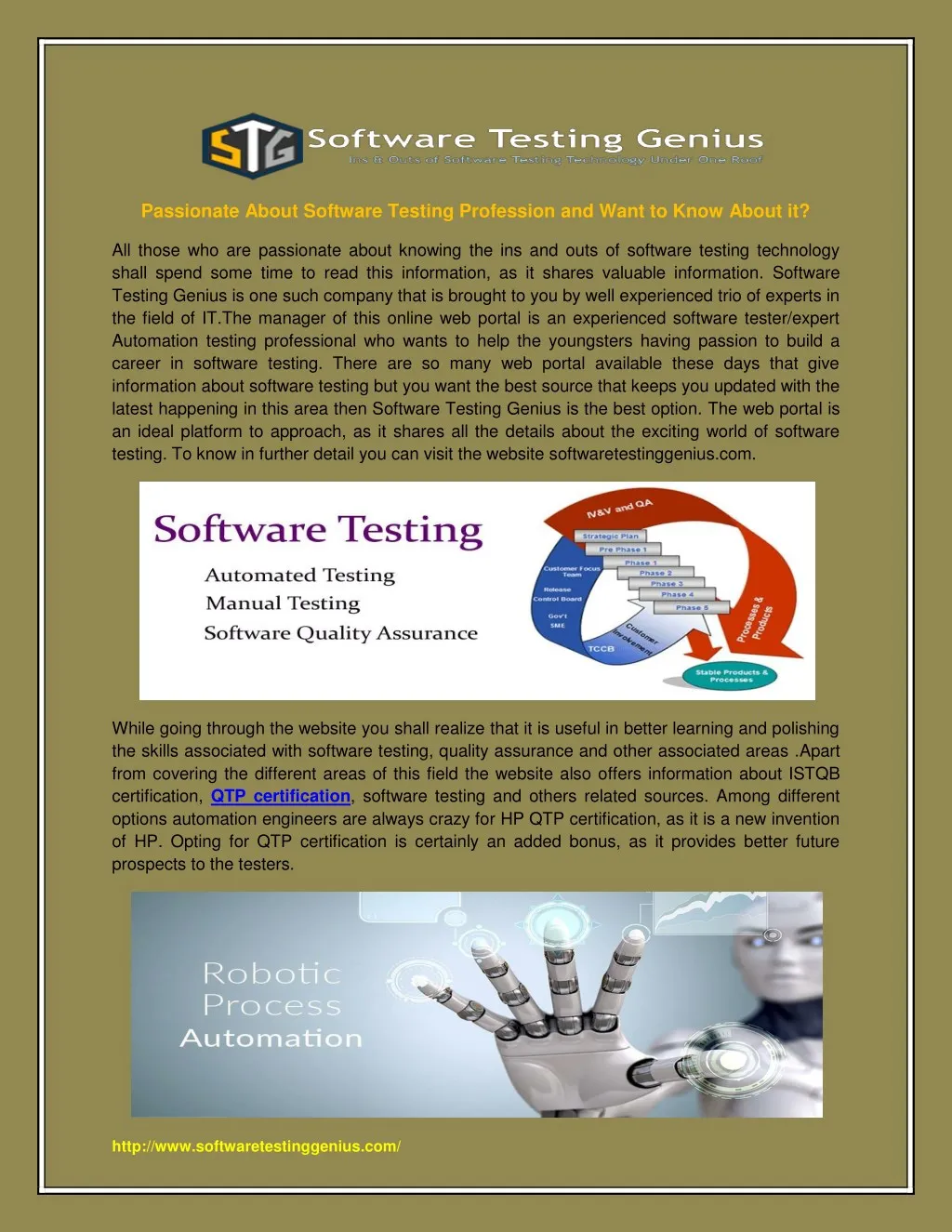 passionate about software testing profession