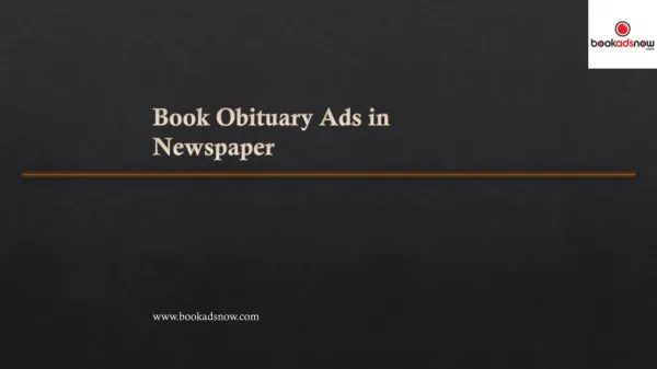 Release Obituary ads in Newspaper with Bookadsnow