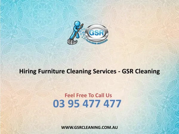 Hiring Furniture Cleaning Services - GSR Cleaning