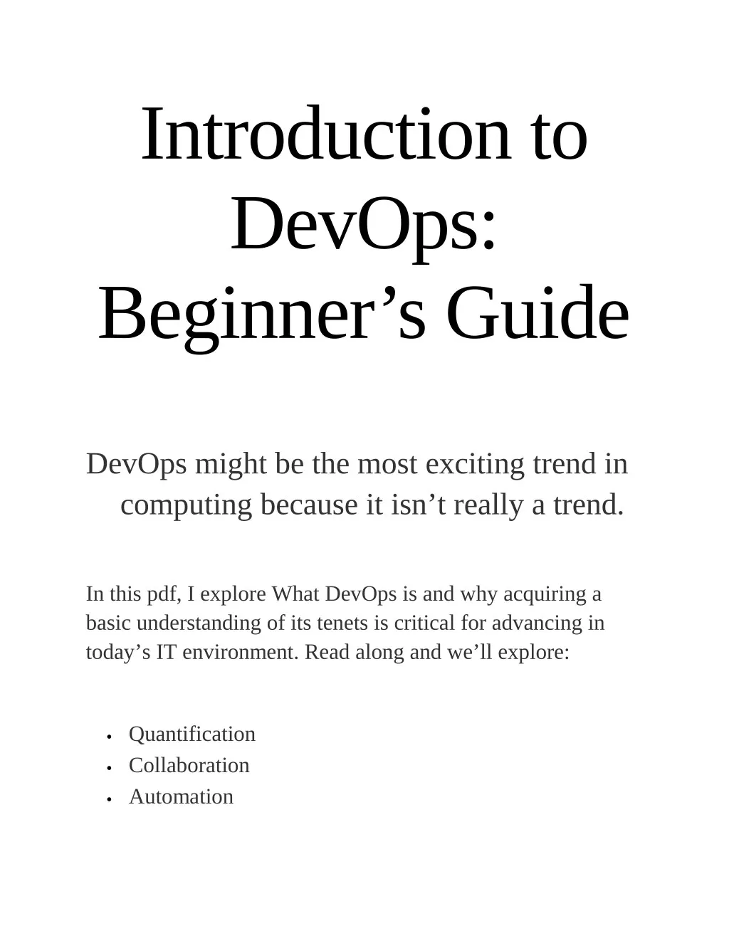 introduction to devops beginner s guide