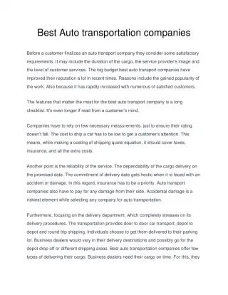 Best auto transportation companies - slide 1