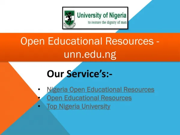 Open Educational Resources - unn.edu.ng