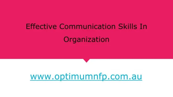 Effective Communication Skills for your Organisation