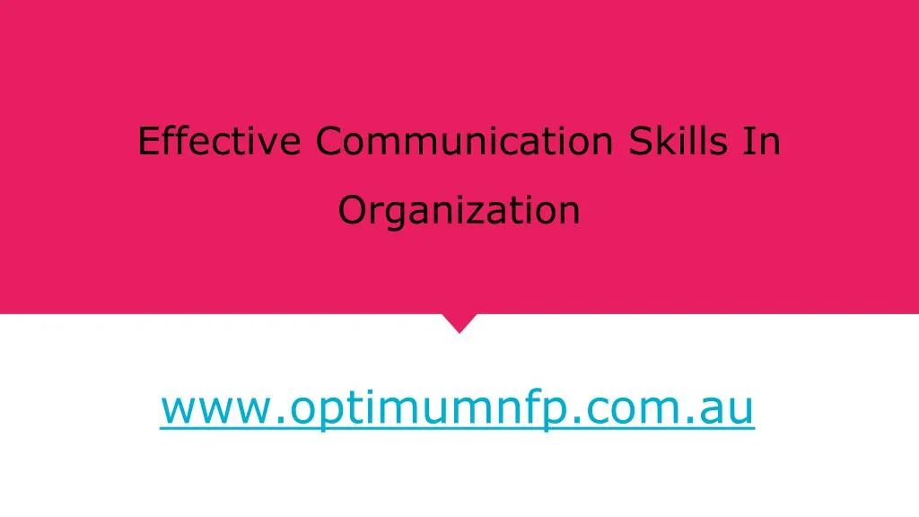effective communication skills in organization