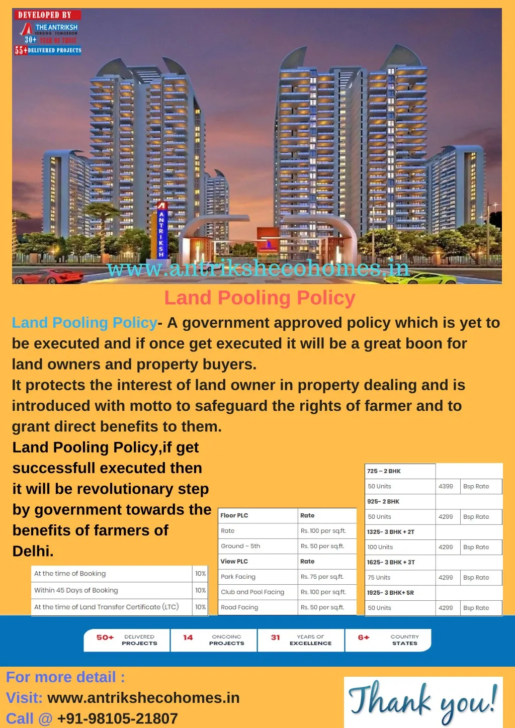 www antrikshecohomes in land pooling policy land