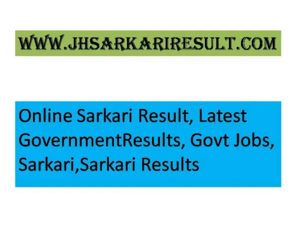 JHSarkariResult.com :Government Results, Latest GovernmentOnline Form | Result 2018
