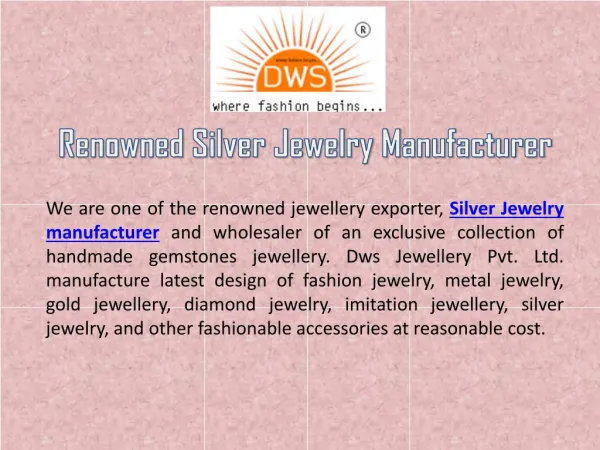 Renowned Silver Jewelry Manufacturer in Jaipur