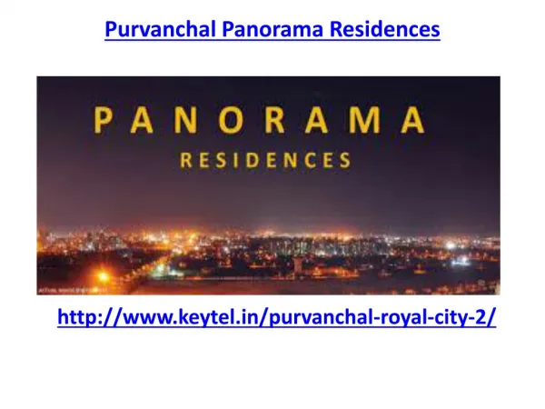 Purvanchal Panorama Residences luxurious flats in Greater Noida