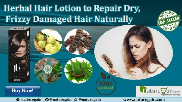 Herbal Hair Lotion to Repair Dry, Frizzy Damaged Hair Naturally
