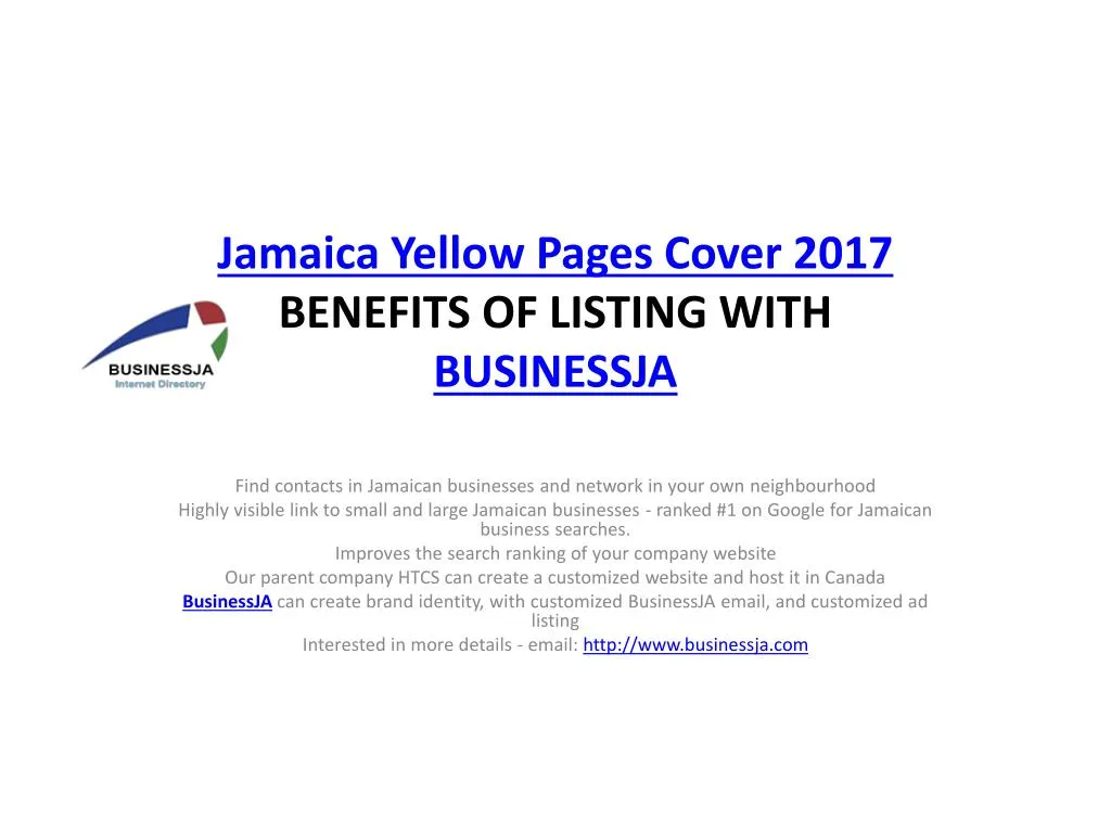 jamaica yellow pages cover 2017 benefits of listing with businessja