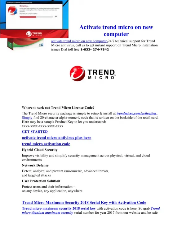 activation of trend micro on new computer