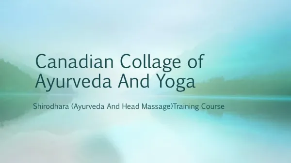 Canadian collage of ayurveda and yoga