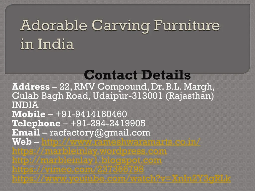 adorable carving furniture in india