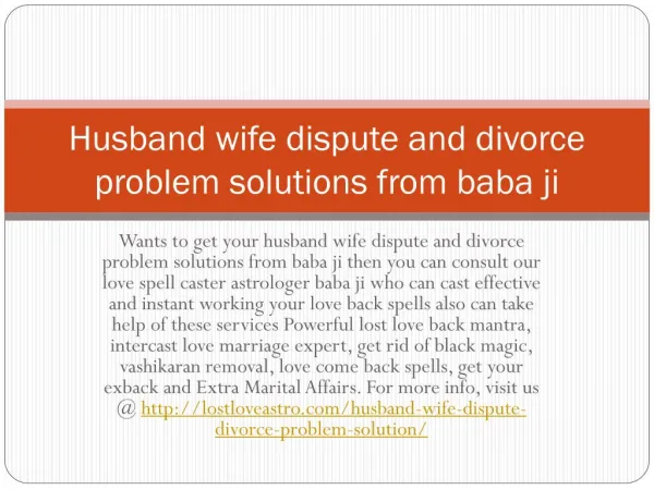Husband wife dispute and divorce problem solutions from baba ji