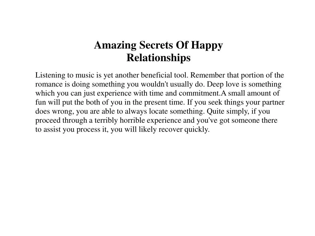 amazing secrets of happy relationships