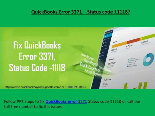 1-800-593-0163 Steps to fix QuickBooks error 3371 Status code 11118