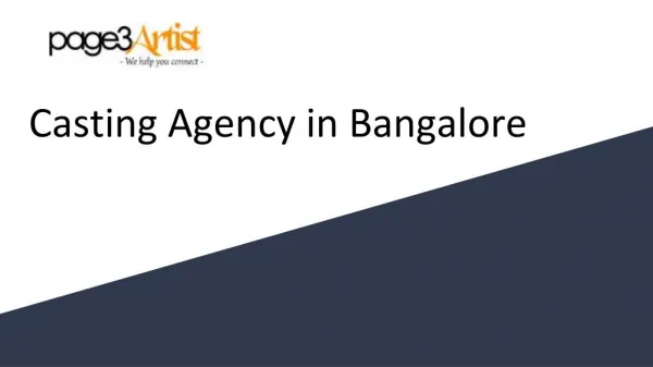 Casting Agency in Bangalore, india - Page3Artist