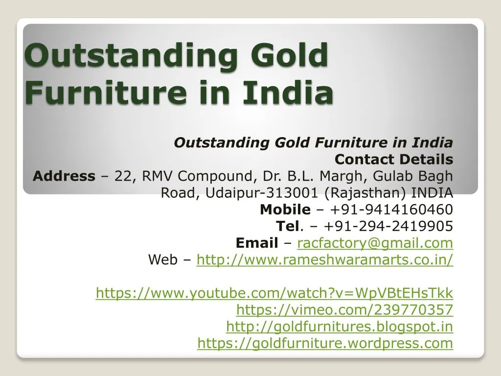 outstanding gold furniture in india