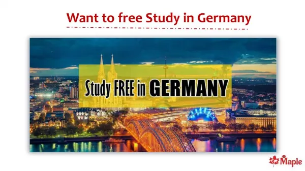 Want to Free Study in Germany?