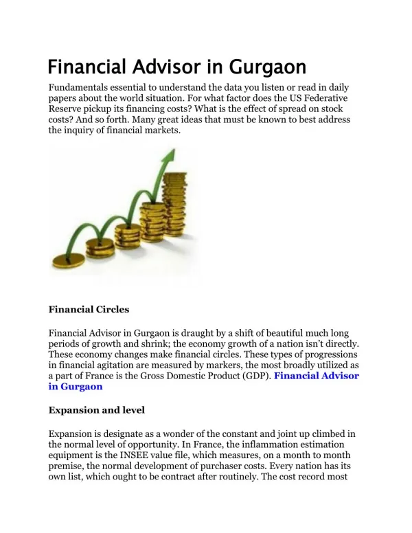 Financial Advisor in Gurgaon