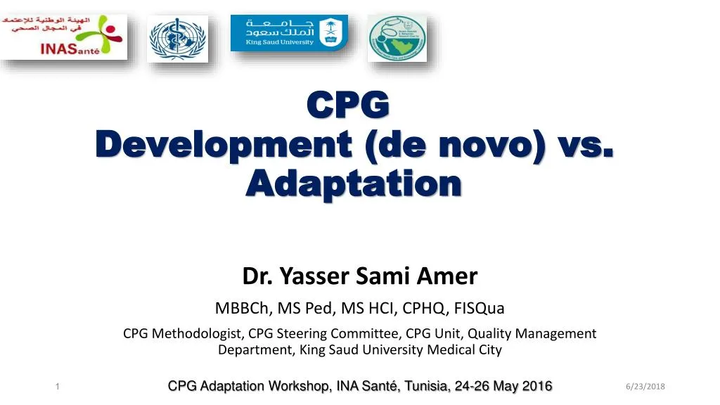 cpg development de novo vs adaptation