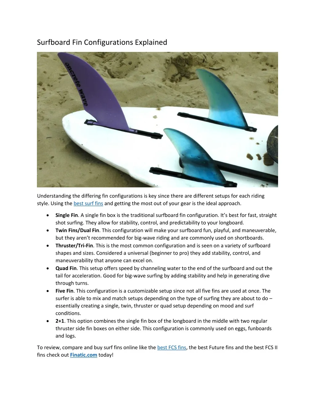 surfboard fin configurations explained