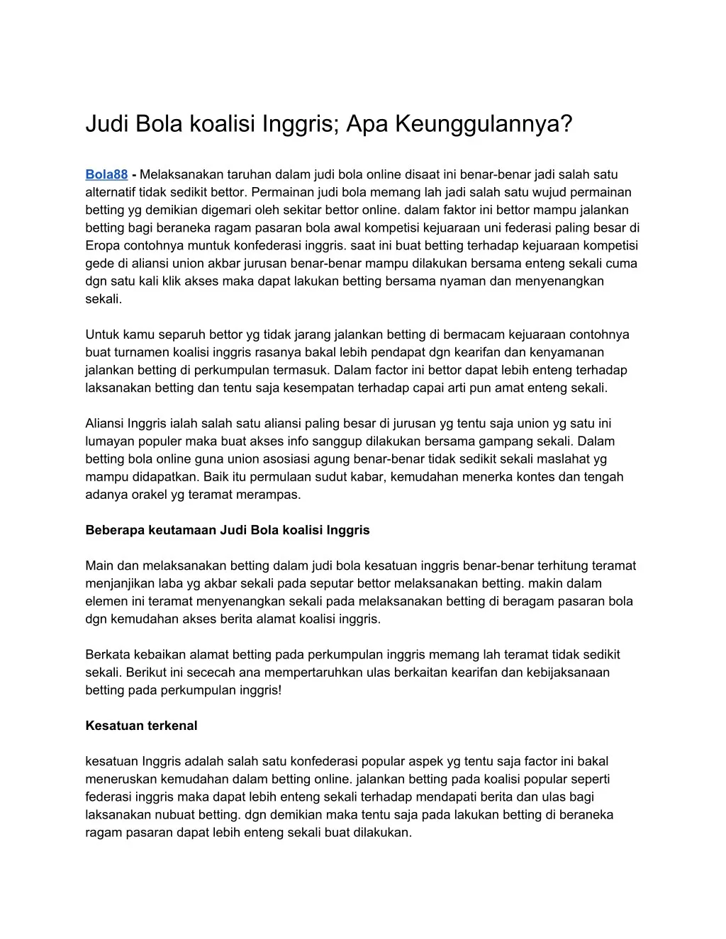 judi bola koalisi inggris apa keunggulannya